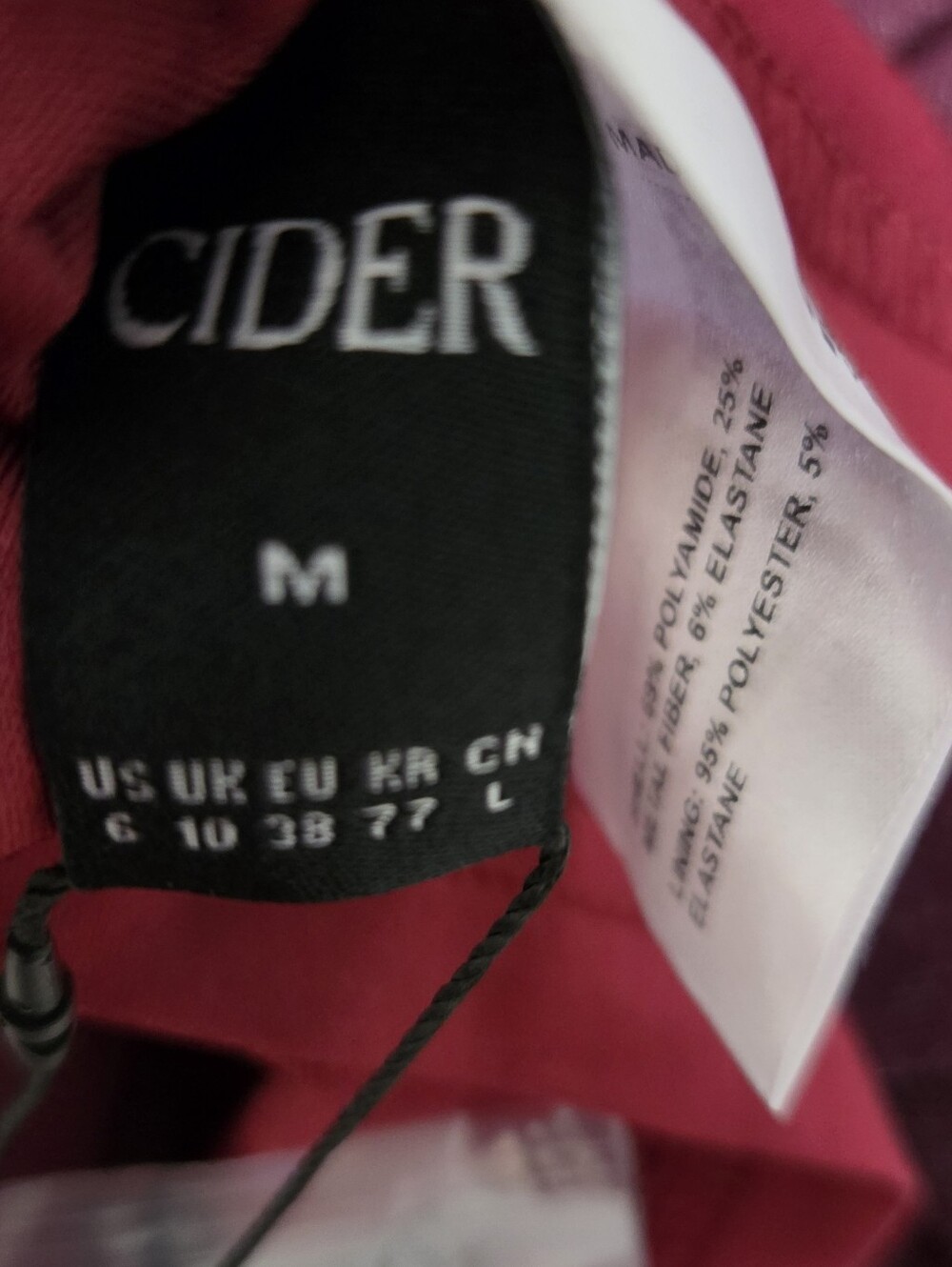 Cider Deep Plum Long-Sleeve Draped Back Mini Dress "M" - Picture 3 of 7